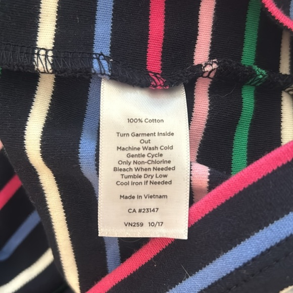 Talbots Dress Cotton, Striped, XS, Bow Accent - Picture 4 of 5